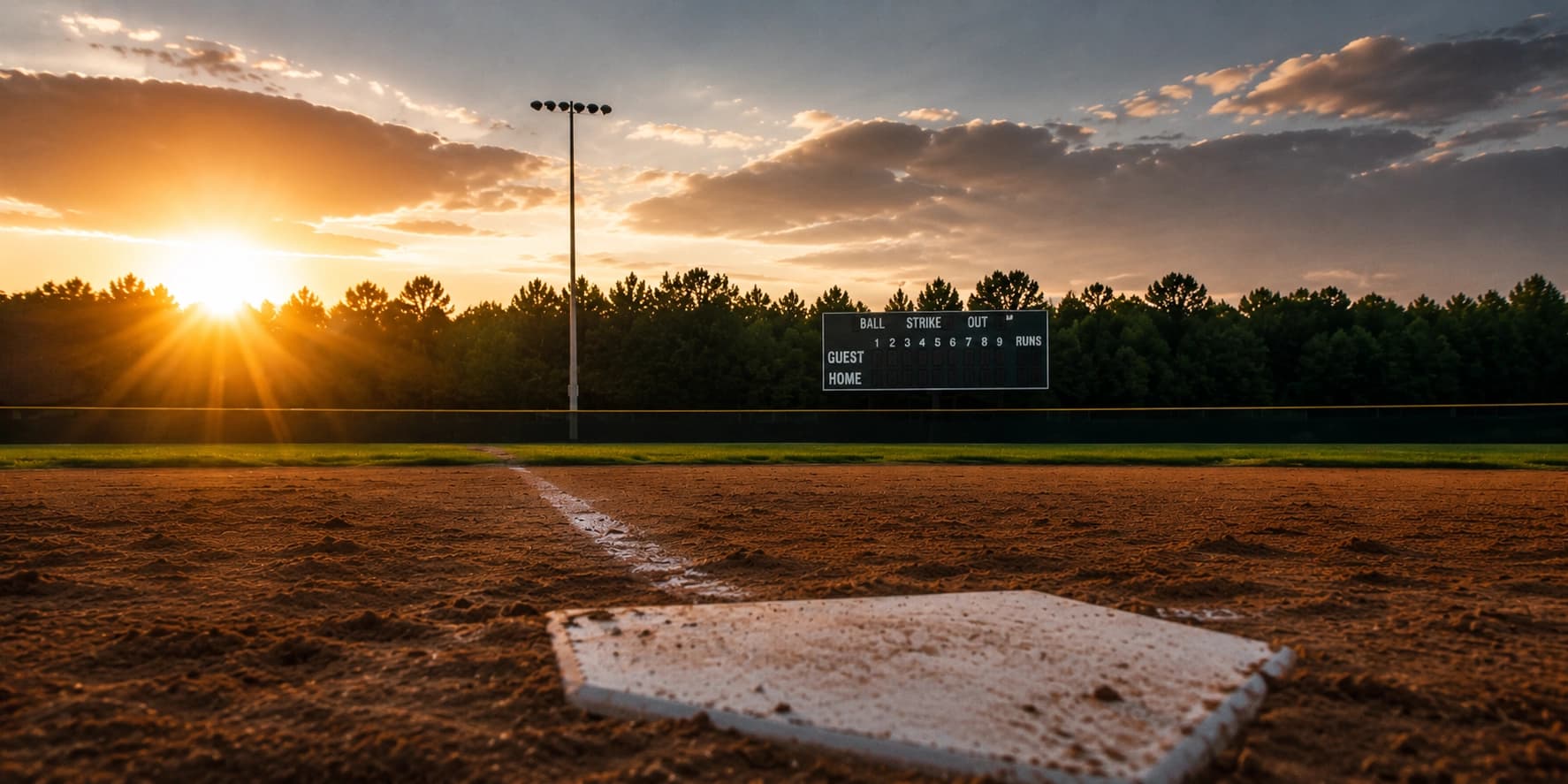 Youth baseball players competing on the field